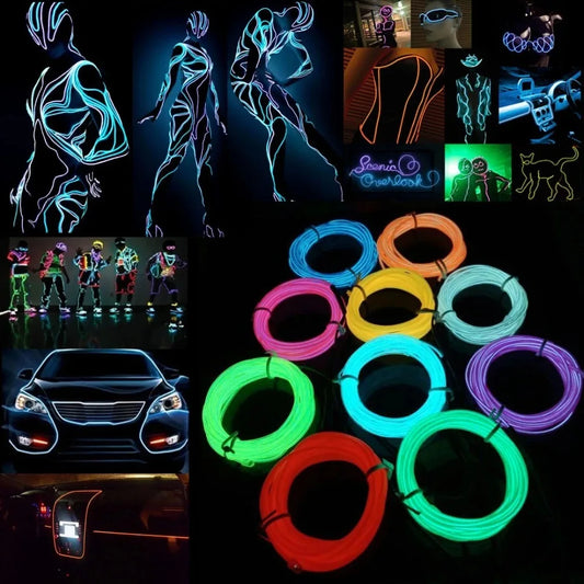 Flexible neon lights waterproof party cables with USB drive